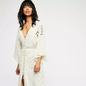 NWOT FREE PEOPLE CROCHET LACE BOHO MAXI DRESS